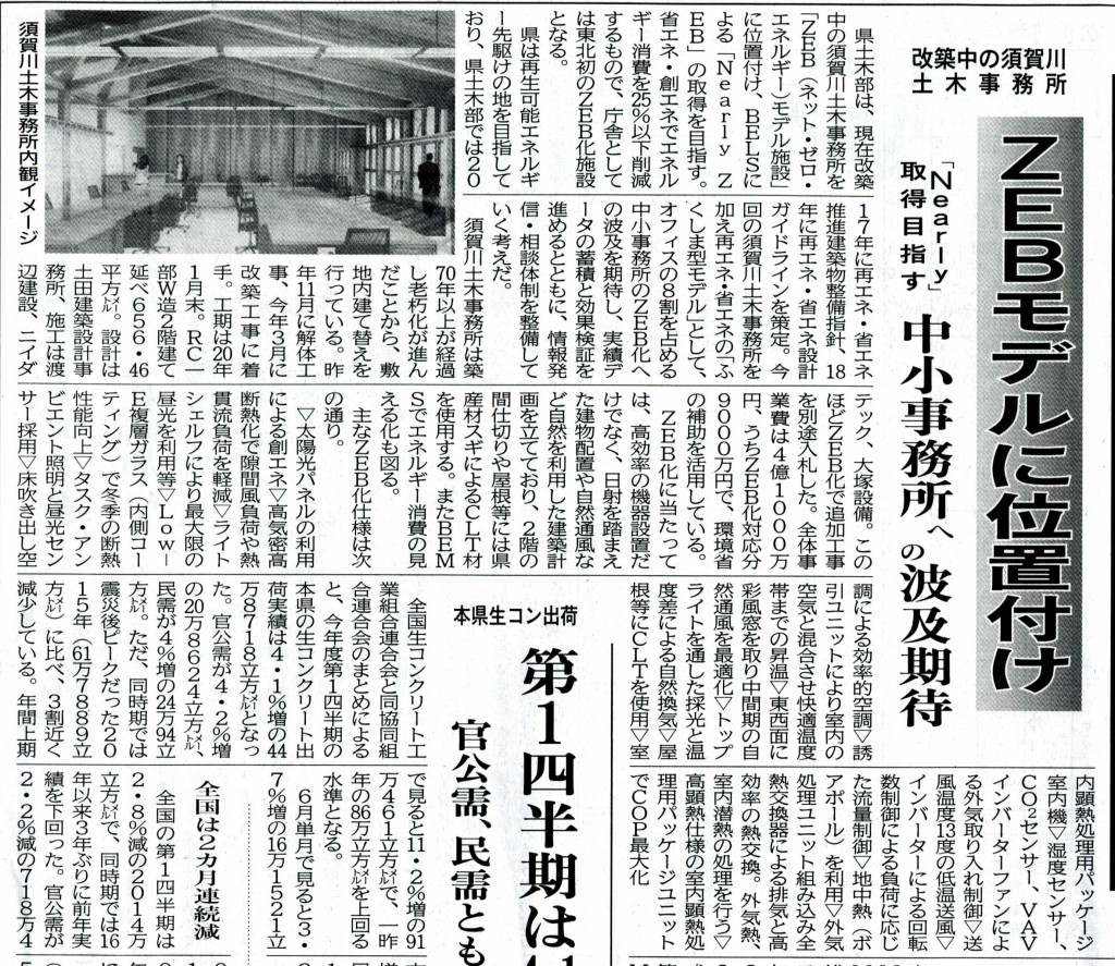 福島建設工業新聞9月2日